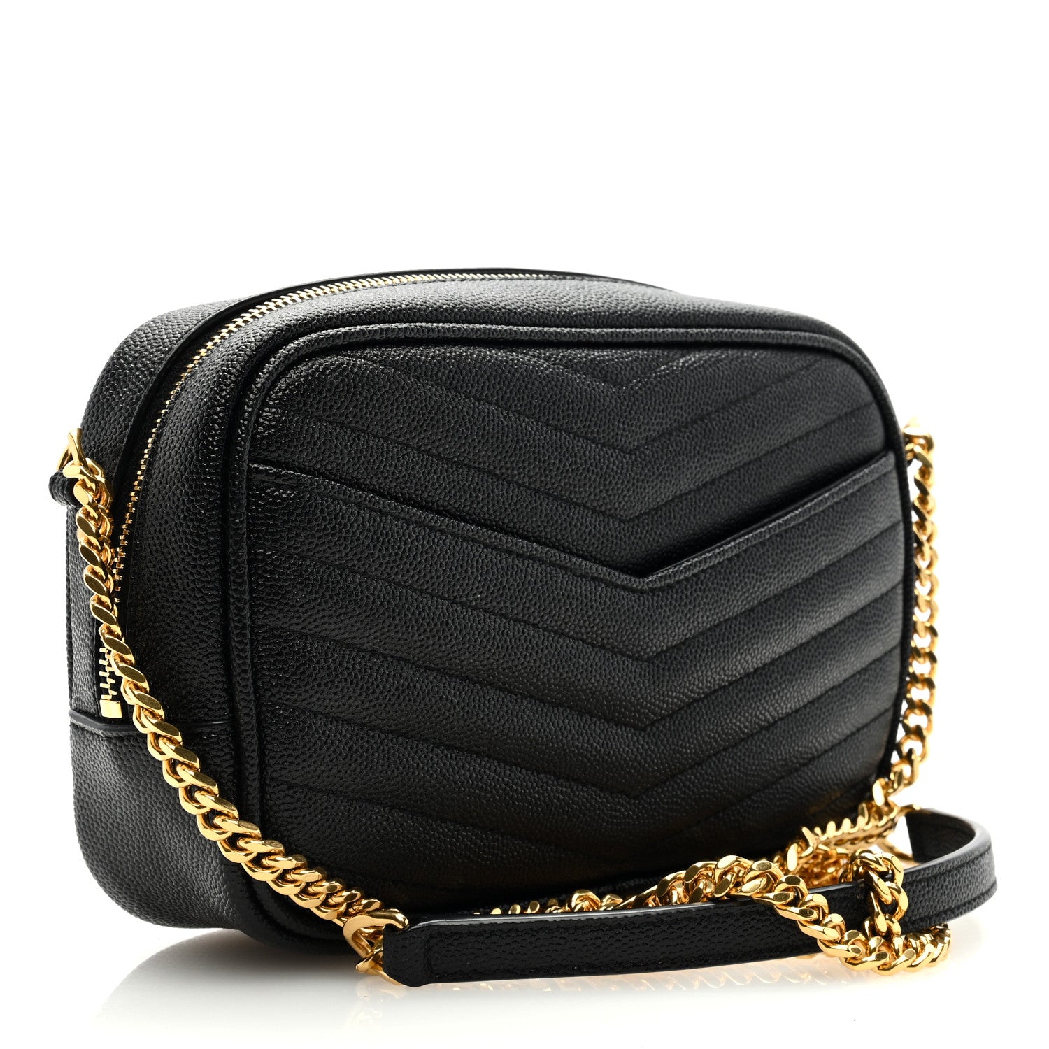 Saint Laurent Grain De Poudre Matelasse Monogram Mini Lou Camera Bag Black 3 of 8