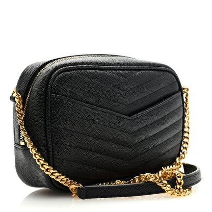 Saint Laurent Grain De Poudre Matelasse Monogram Mini Lou Camera Bag Black 3 of 8