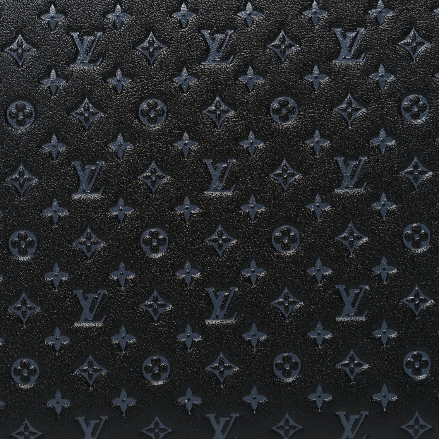 Louis Vuitton Calfskin Nanogram Embossed Zippy Wallet Black 7 of 7