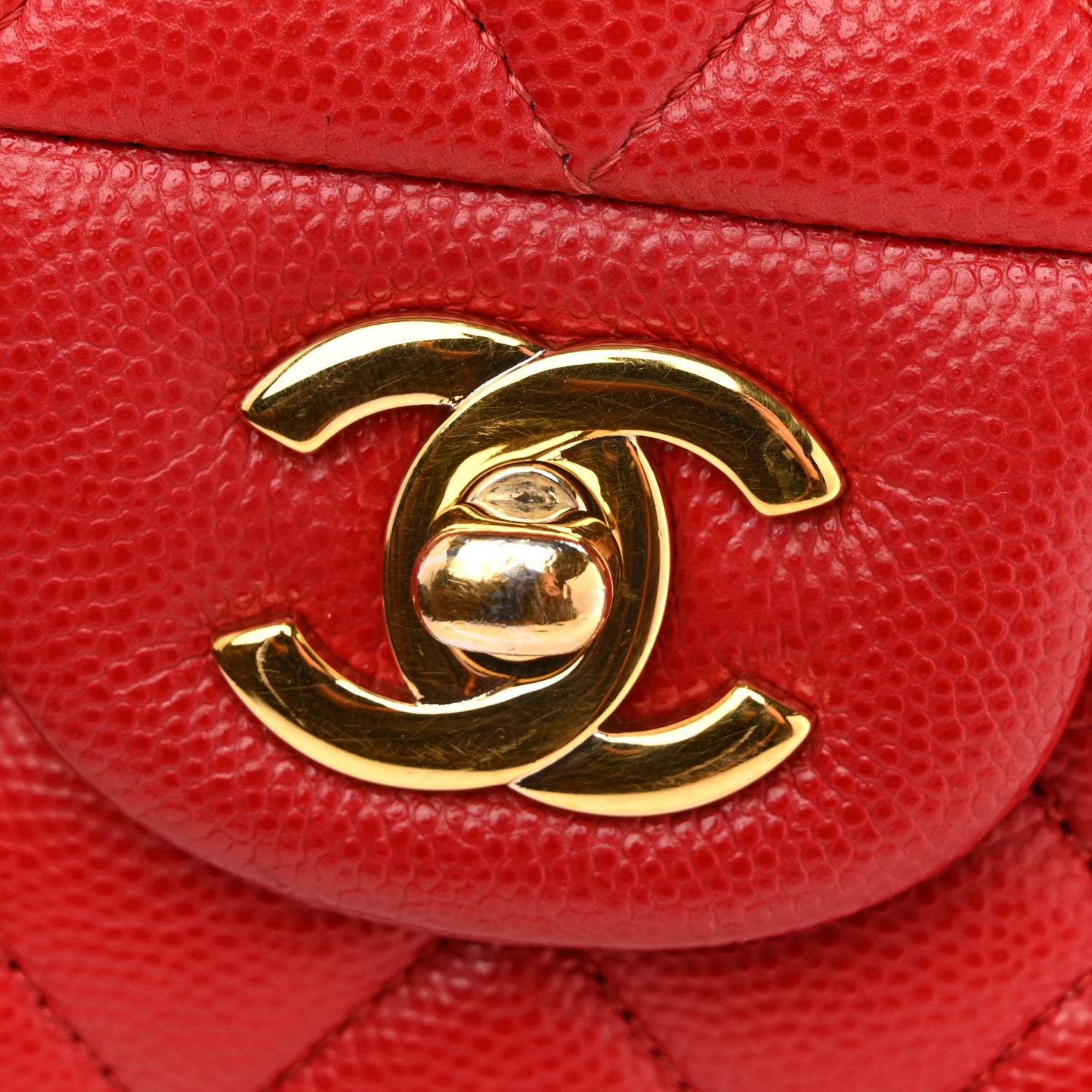 Chanel Caviar Quilted Medium Double Flap Red 15 of 15