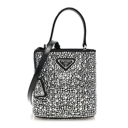 Prada Satin Crystal Small Panier Bucket Bag Metal 1 of 10