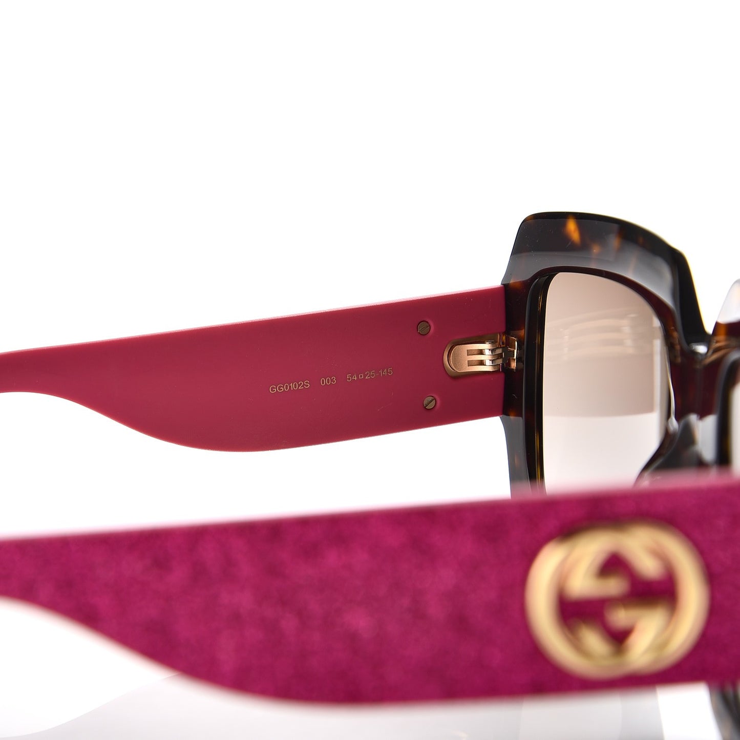 Square Frame GG0102S Sunglasses Glitter Pink Multi
