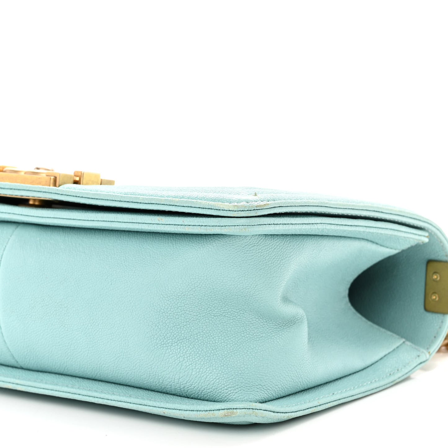 Caviar Quilted Medium Boy Flap Light Blue