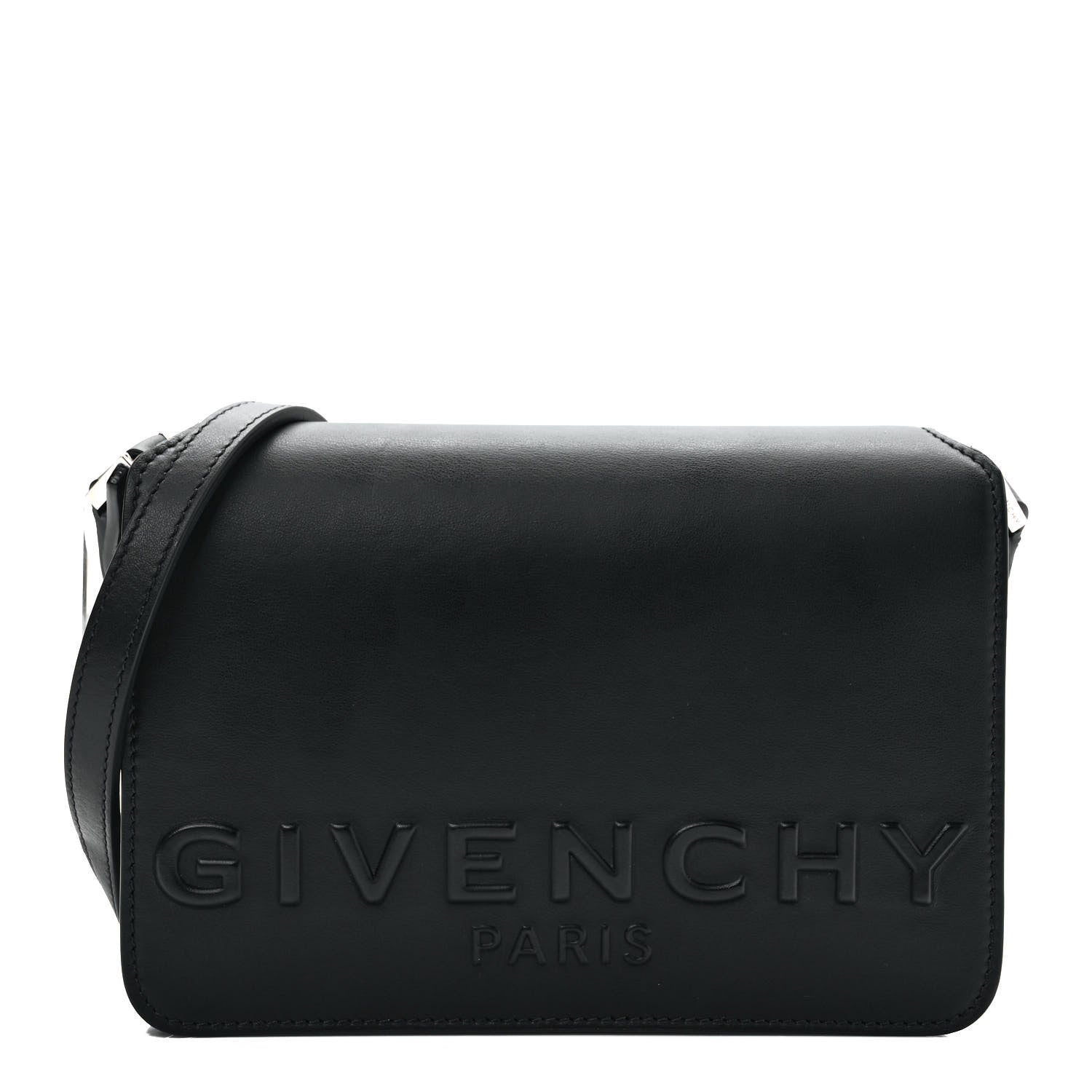 Givenchy Calfskin Logo Debossed Crossbody Black 1 of 8