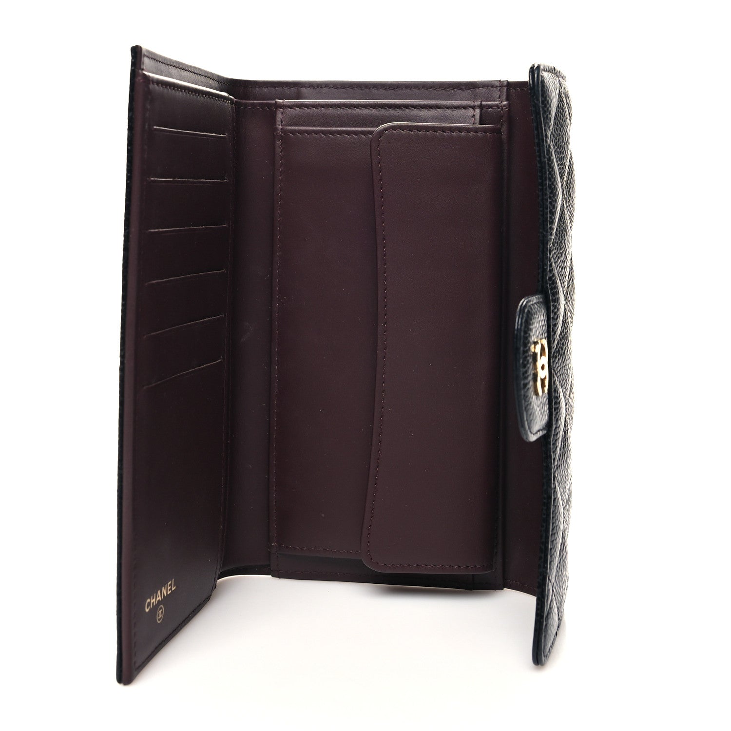 Chanel Caviar Quilted Large Gusset Flap Wallet Black 5 of 11
