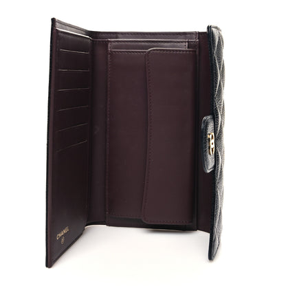 Chanel Caviar Quilted Large Gusset Flap Wallet Black 5 of 11