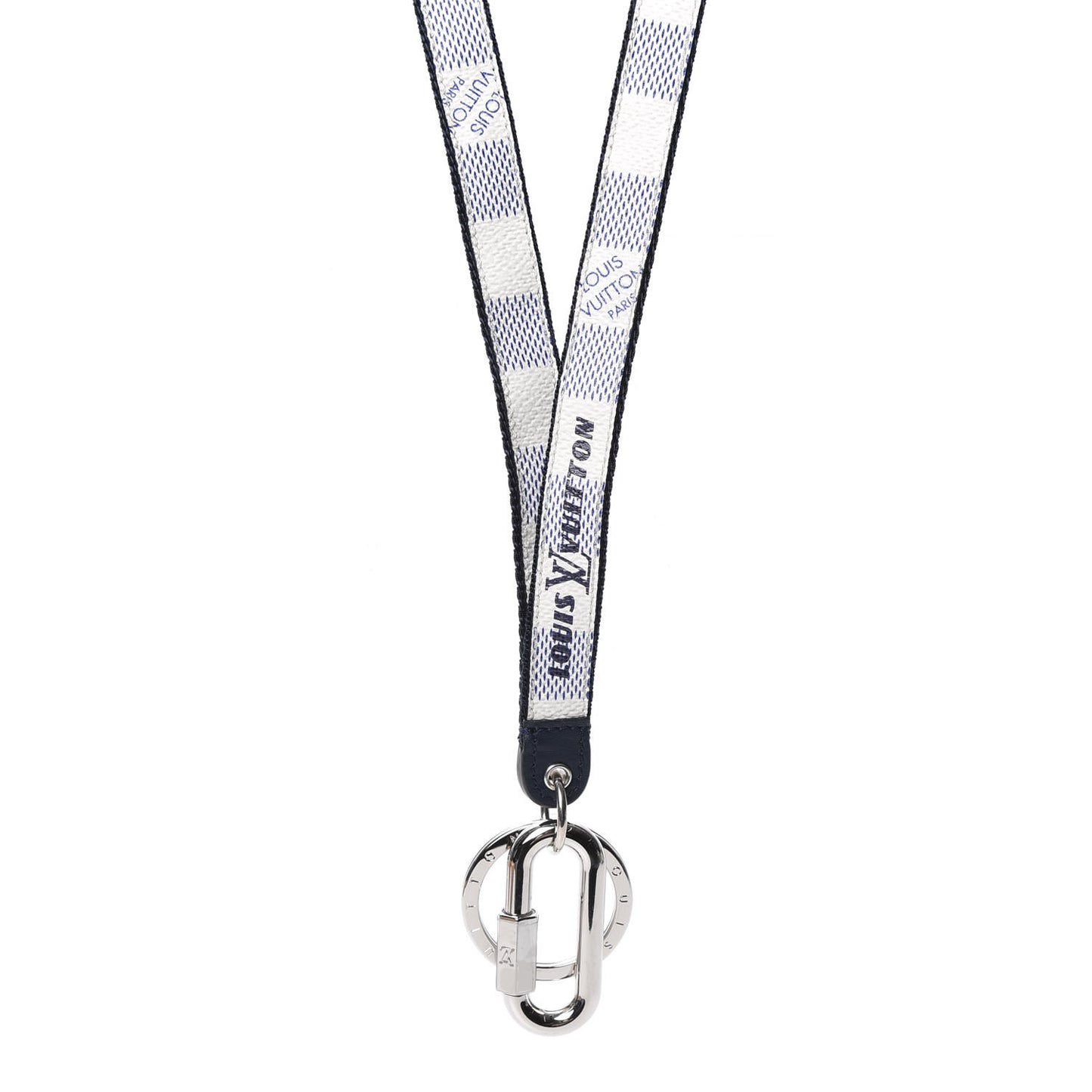 Damier Coastline Lanyard Key Holder White