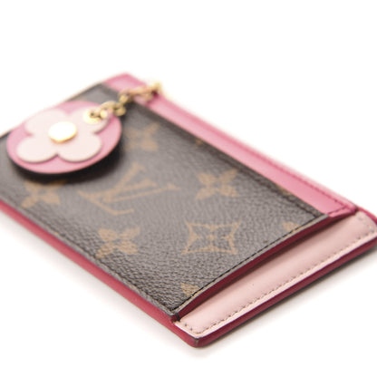 Louis Vuitton Monogram Blooming Flowers Zipped Card Holder Hot Pink Rose Ballerine 7 of 8