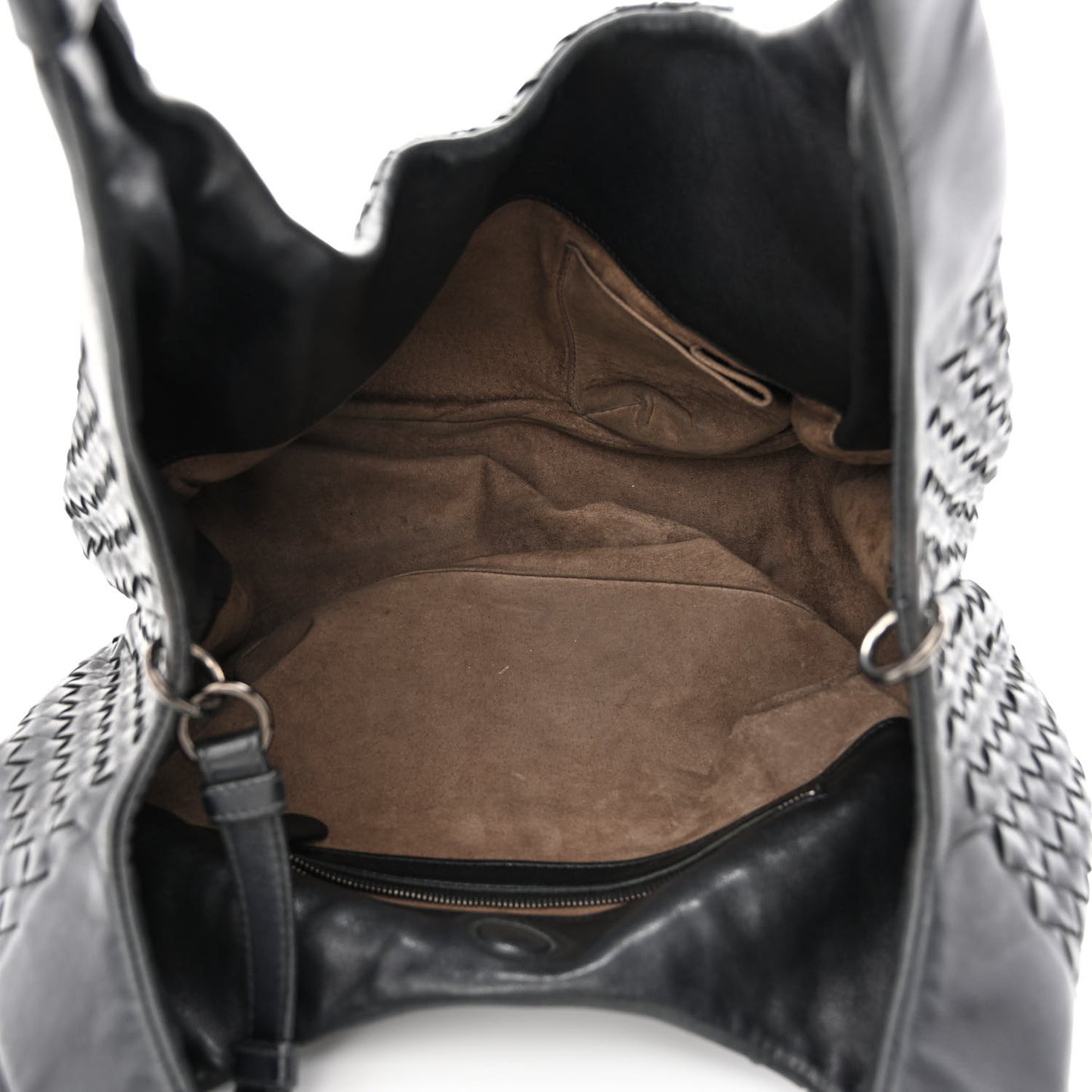 Nappa Intrecciato Medium Campana Hobo Black