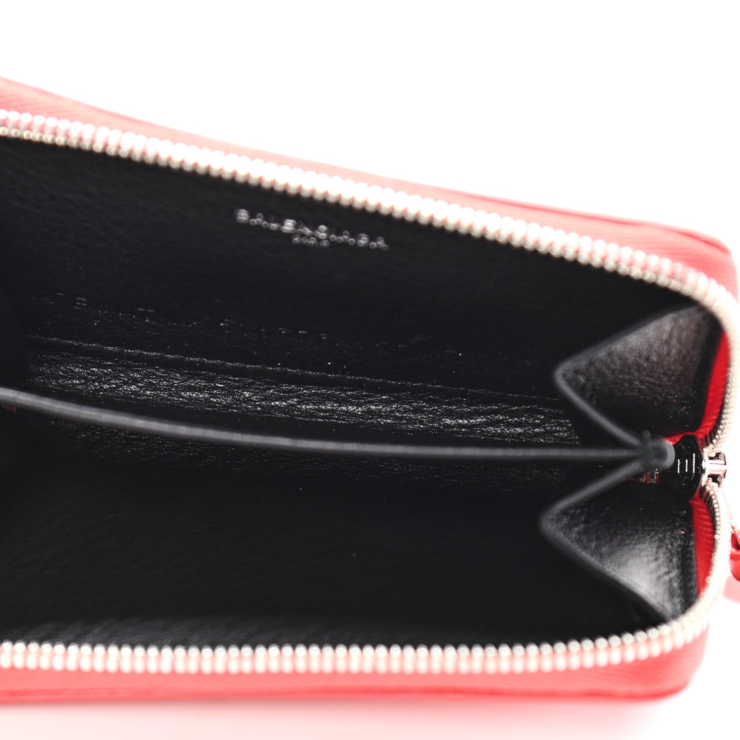 Balenciaga Calfskin Political Campaign Logo Zip Around Card Holder Vivid Red 5 of 13