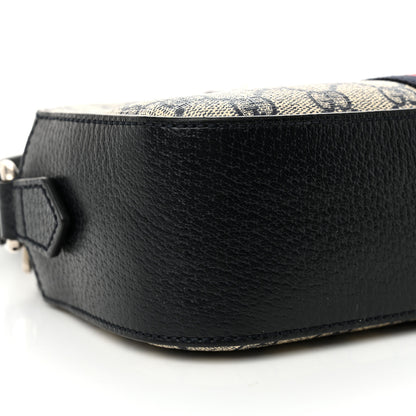 Gucci GG Supreme Monogram Textured Dollar Calfskin Web Small Ophidia Camera Bag Beige Blue 9 of 12