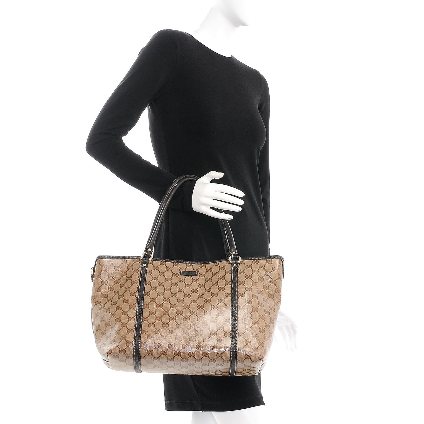 Crystal Monogram Medium Joy Tote Beige Ebony Testa di Moro
