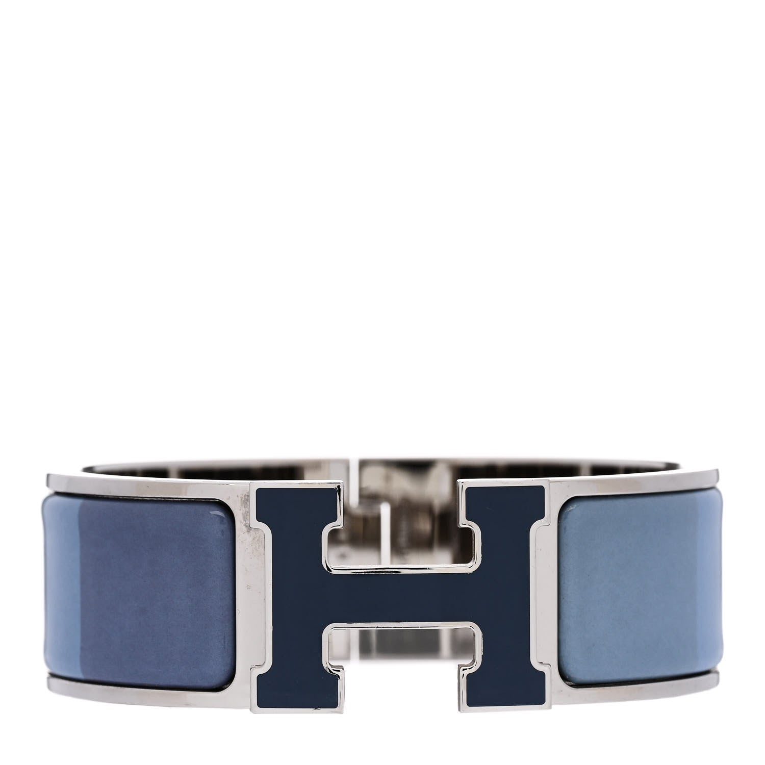 Hermes Enamel Wide Clic Clac H Bracelet PM Rainbow Bleu 1 of 5