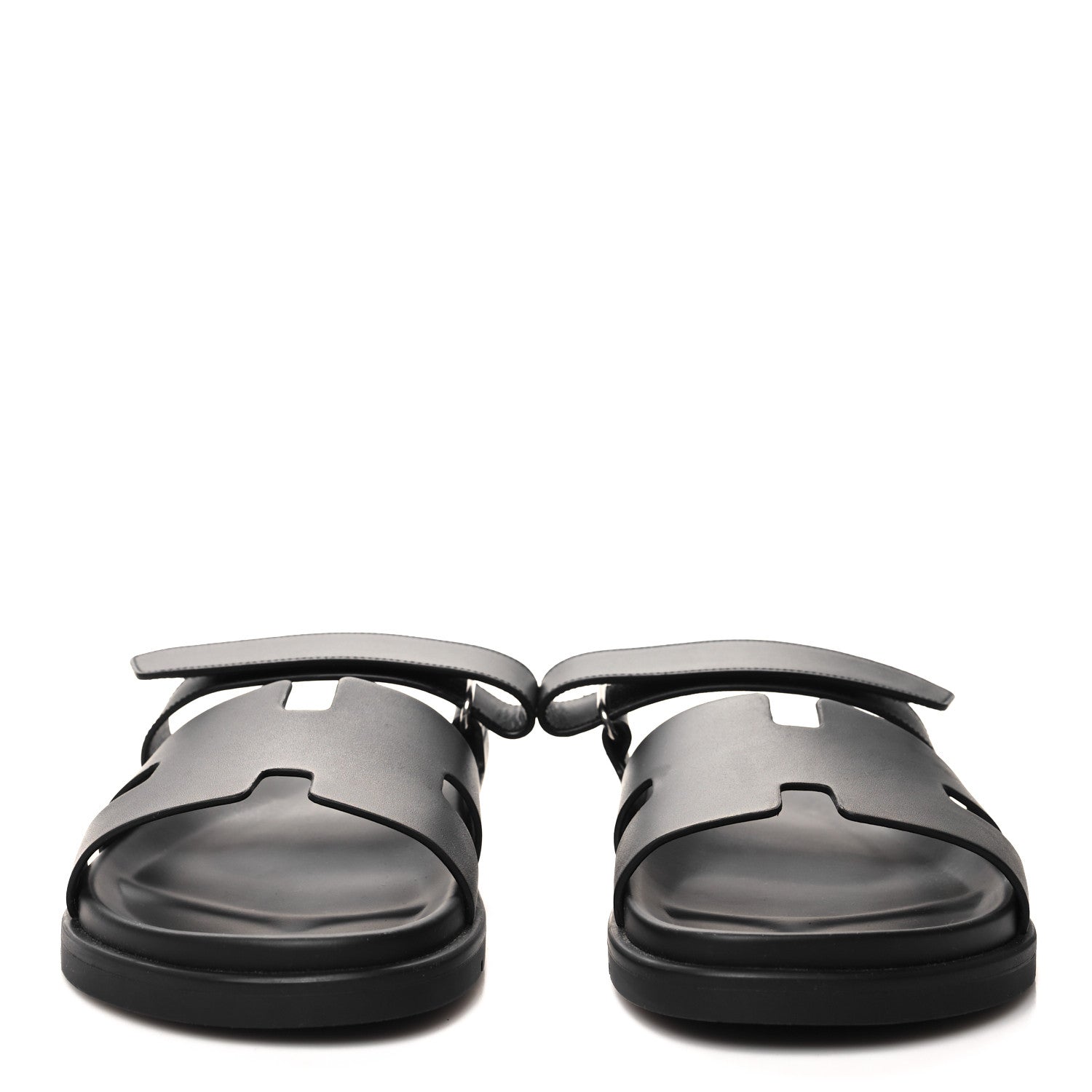 Hermes Calfskin Mens Chypre Sandals 43 Black 2 of 8