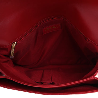 Chanel Lambskin Quilted CC Unchained Clutch Red 5 of 9