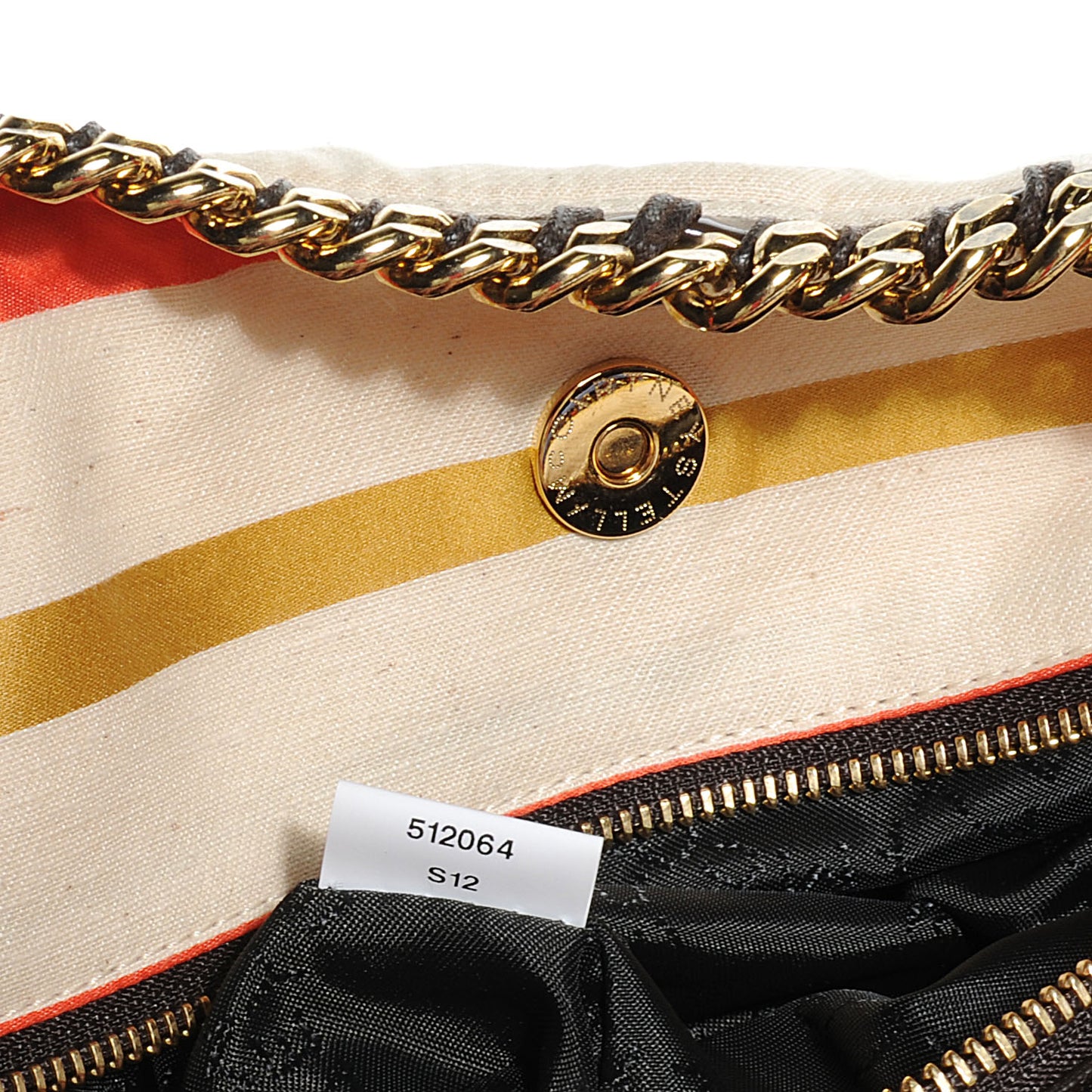 Cotton Canvas Stripes Falabella Bucket Bag