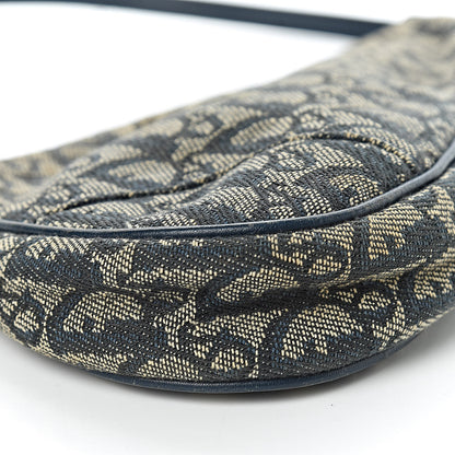 Christian Dior Monogram Mini Saddle Pochette Navy 9 of 10