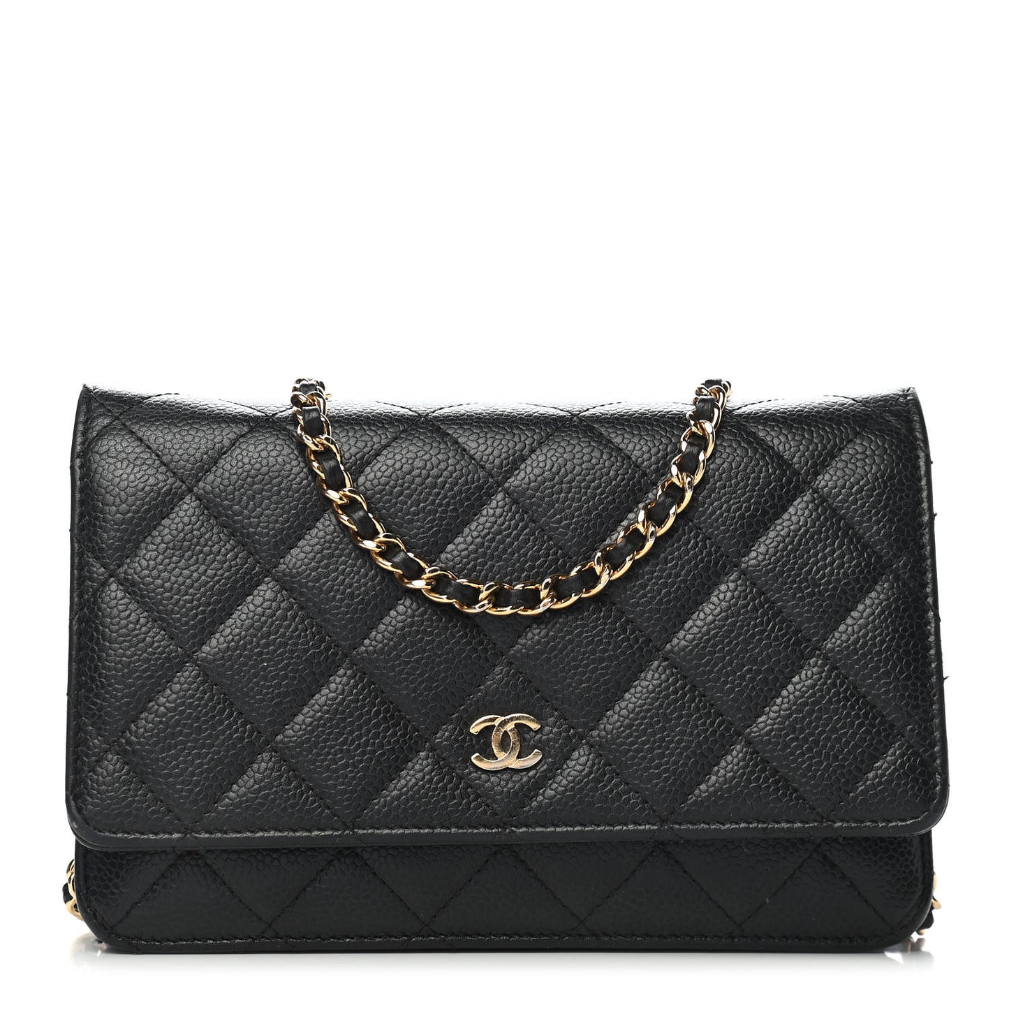 Caviar Quilted Wallet On Chain WOC Black