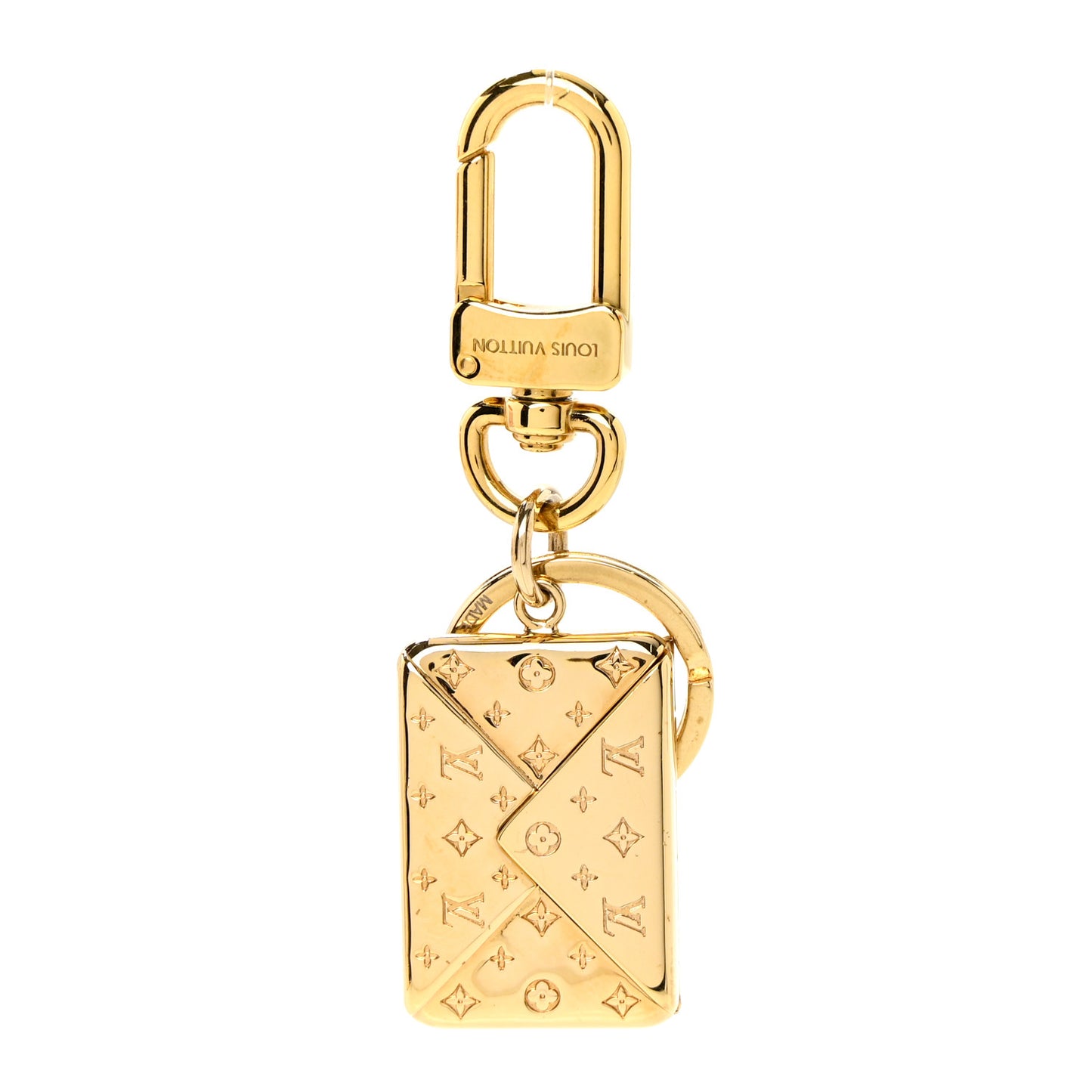 Love Note Envelope Bag Charm Key Holder Gold