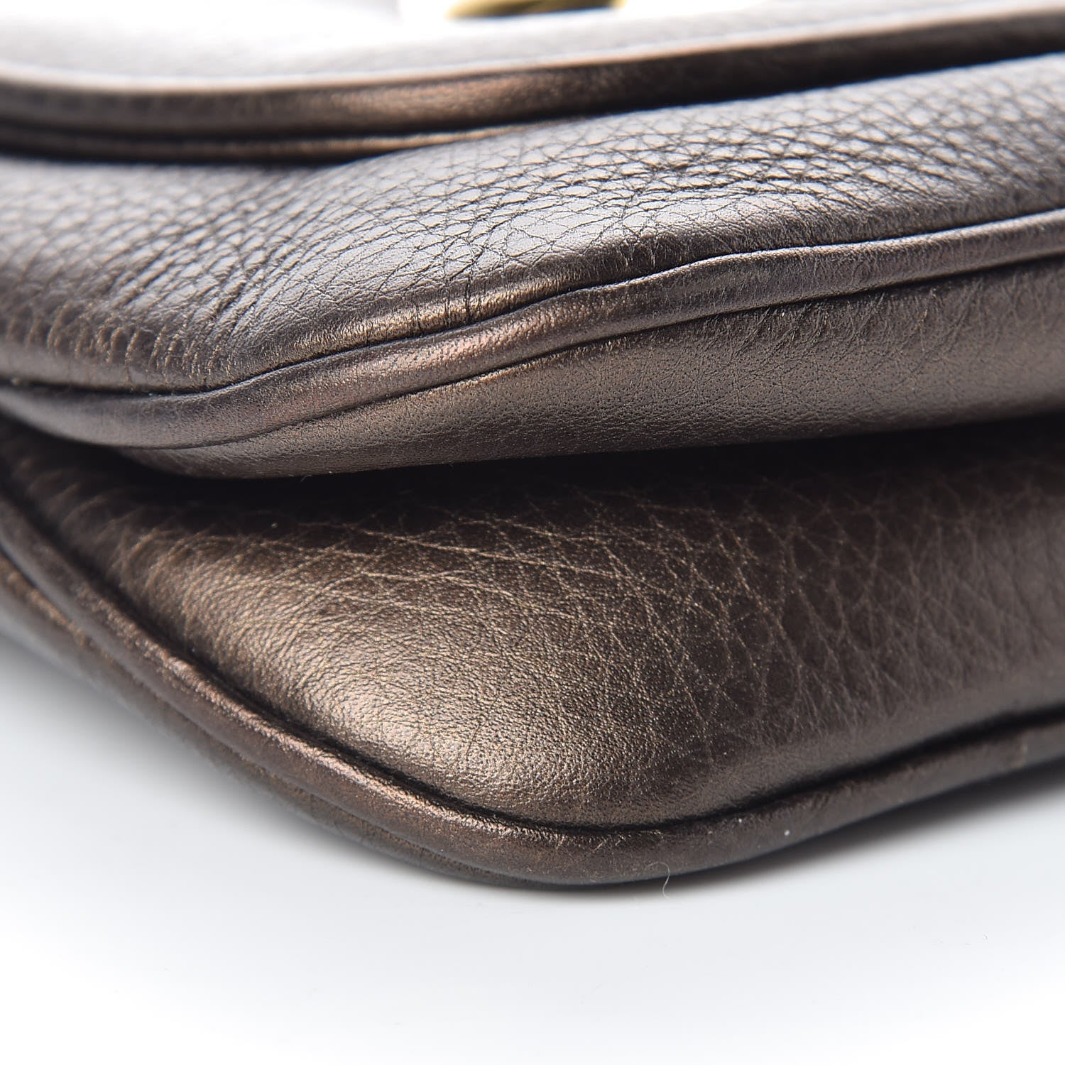 Gucci Metallic Pebbled Calfskin Small 1973 Chain Shoulder Bag Winter Leaf 9 of 14