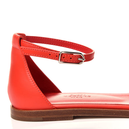 Hermes Calfskin Santorini Sandals 37 Pavot 9 of 10