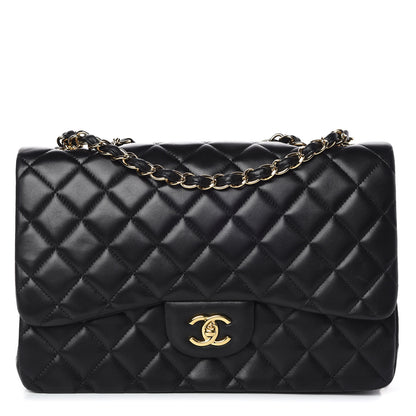 Chanel Lambskin Quilted Jumbo Single Flap Black 1 of 15