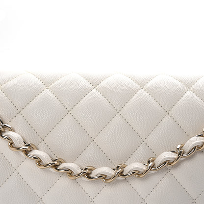 Chanel Caviar Quilted Jumbo Double Flap White 8 of 10