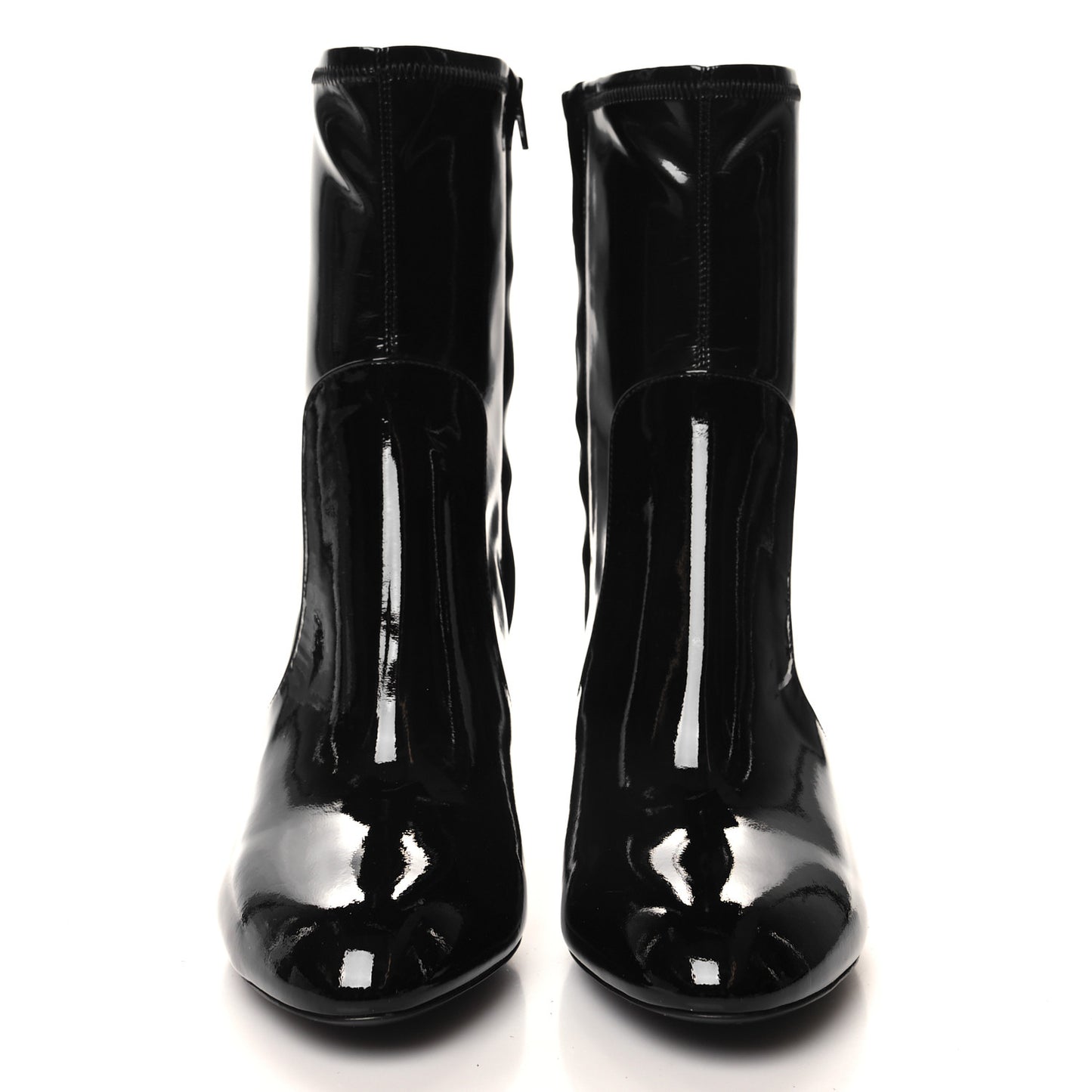 Patent Silhouette Ankle Boots 39 Black