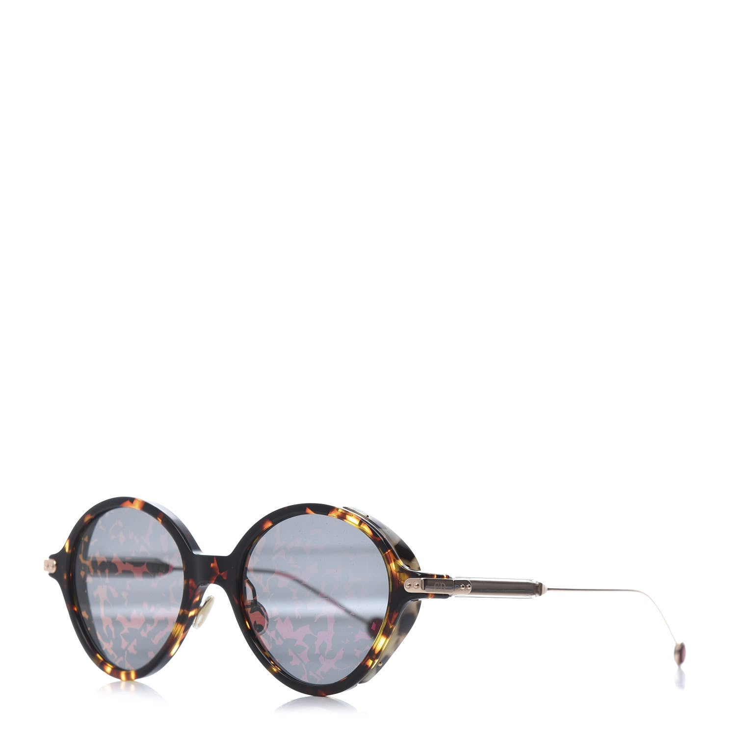 Christian Dior Acetate Leaf Print Umbrage Round Sunglasses Pink Foliage 1 of 8