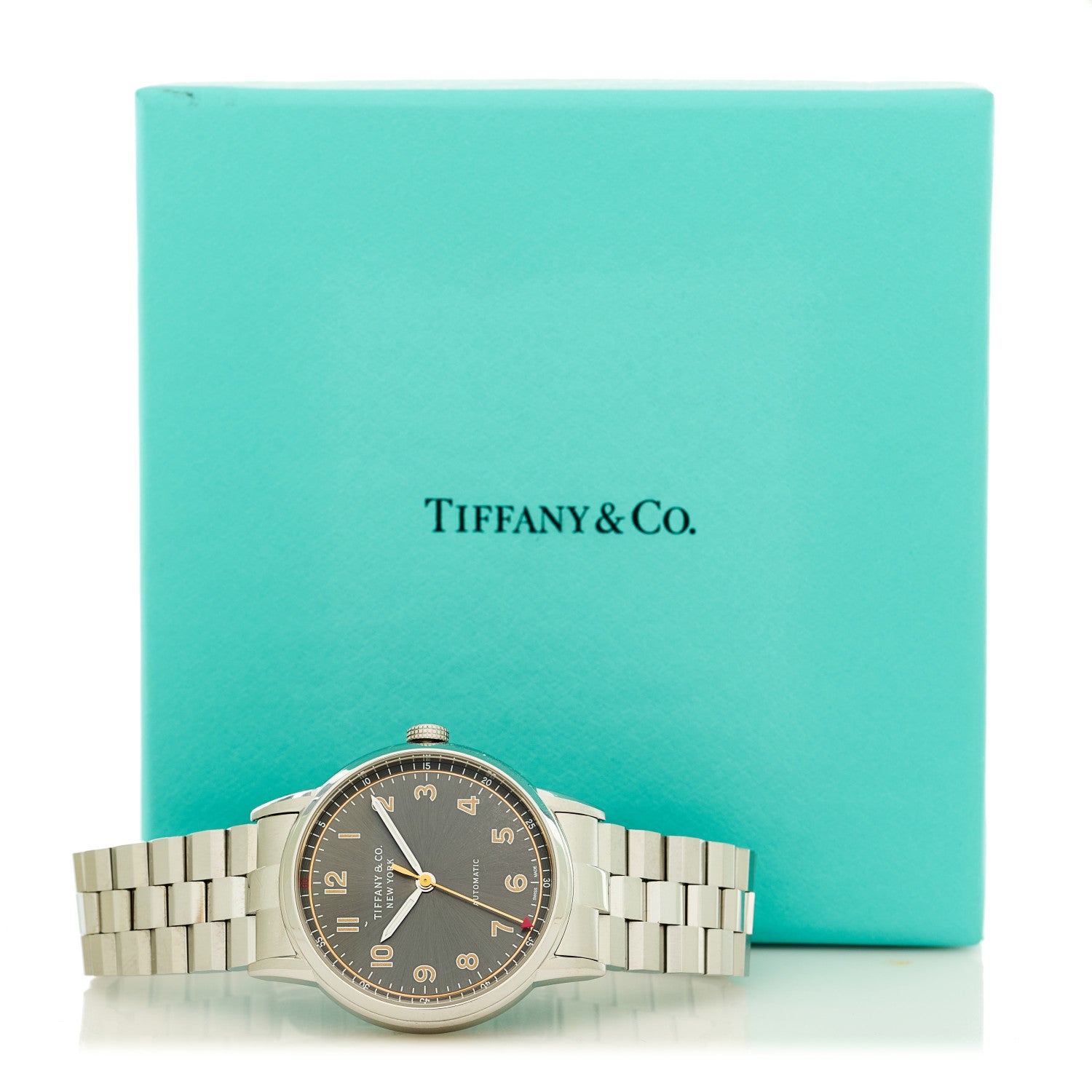 Tiffany Stainless Steel 34mm CT60 3-Hand Automatic Watch Grey 5 of 5
