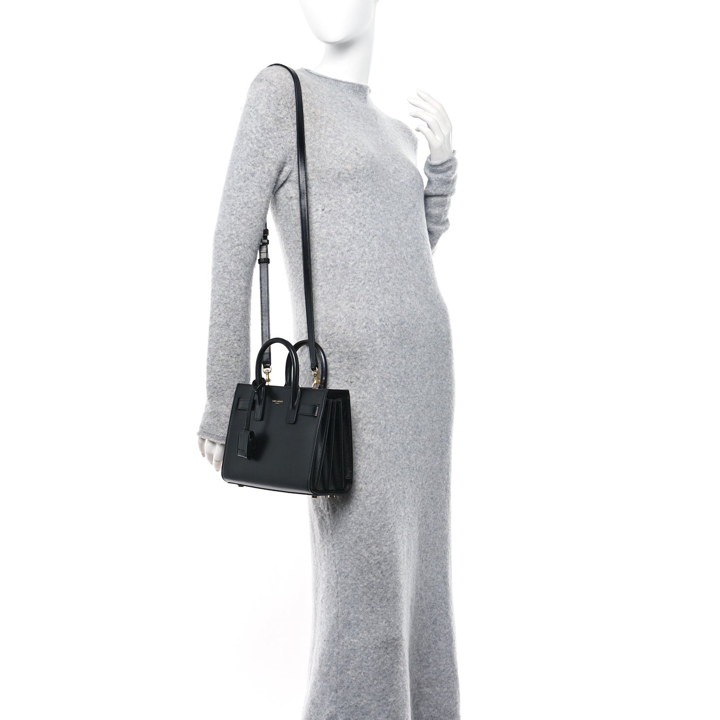 SAINT LAURENT Calfskin Nano Sac De Jour Black