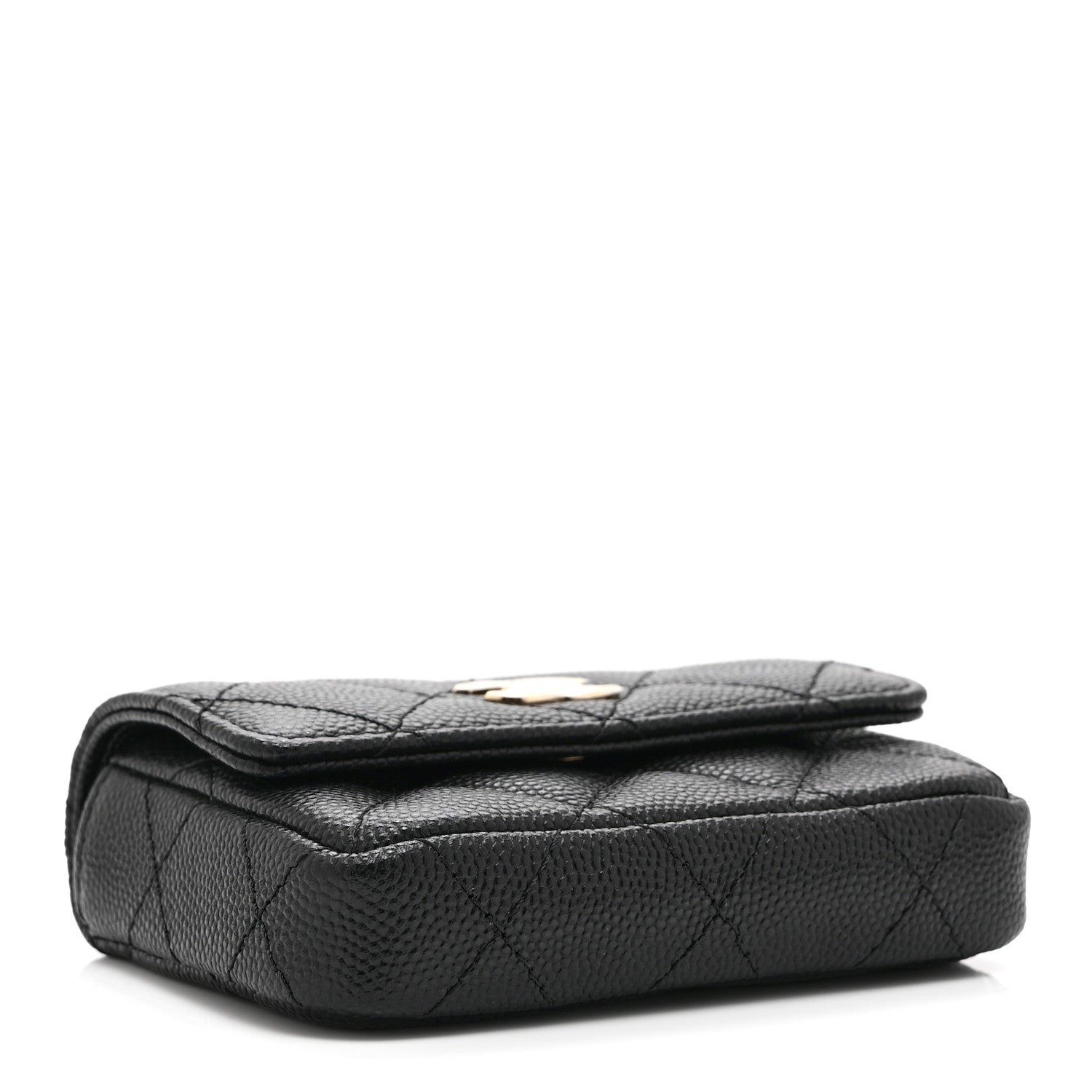 Chanel Caviar Quilted Mini Pearl On Top Coin Purse With Chain Black 4 of 11