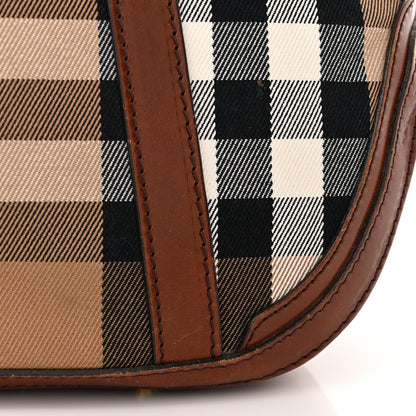 Burberry Bridle Calfskin House Check Small Orchard Bowling Bag Dark Tan 16 of 20