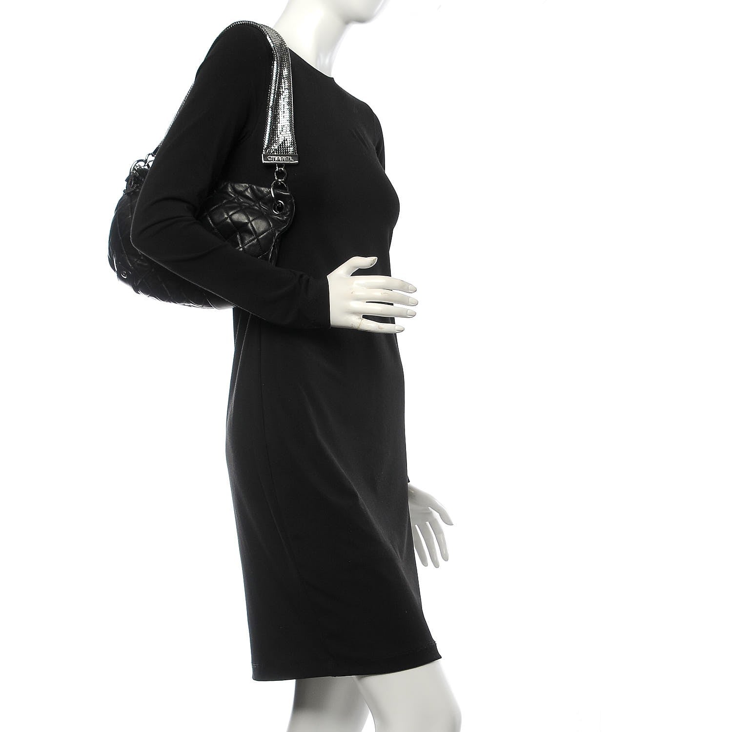 Chanel Lambskin Small Chain Mail Hobo Black 2 of 7