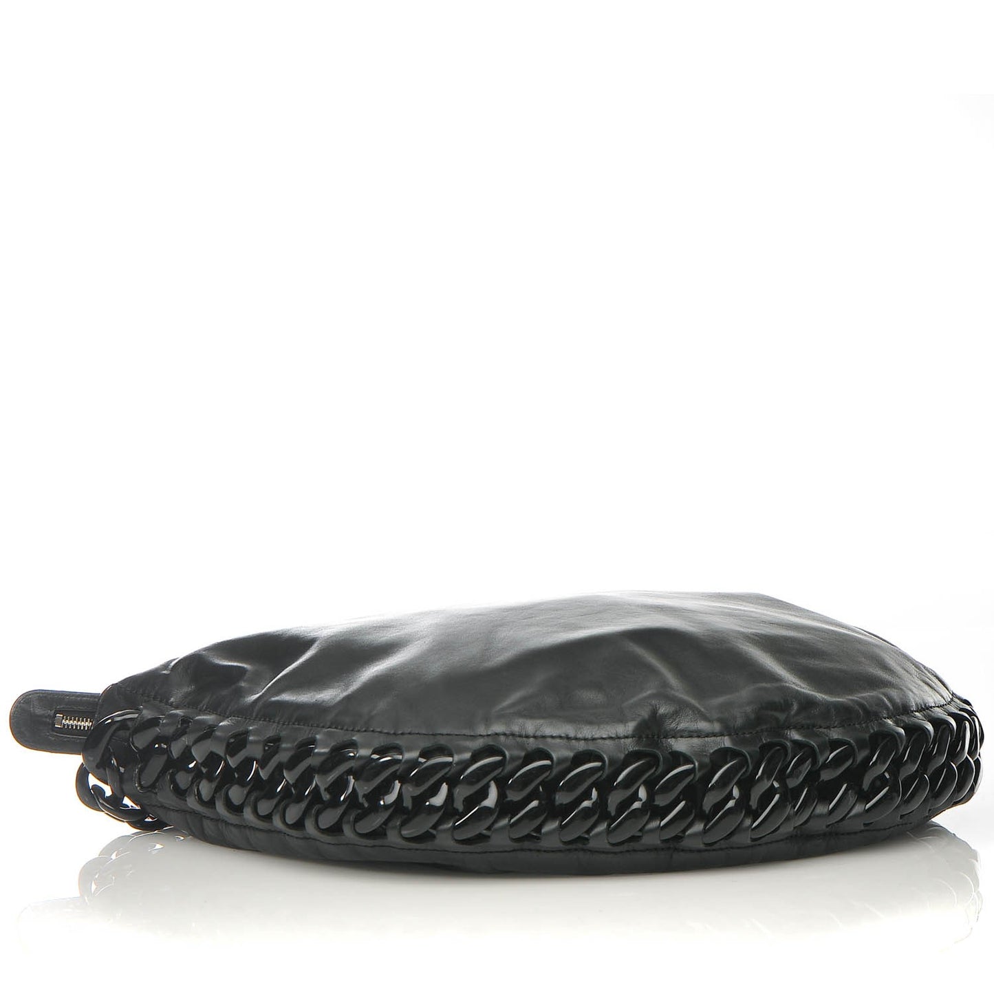 Calfskin Modern Chain Rhodoid Hobo Black