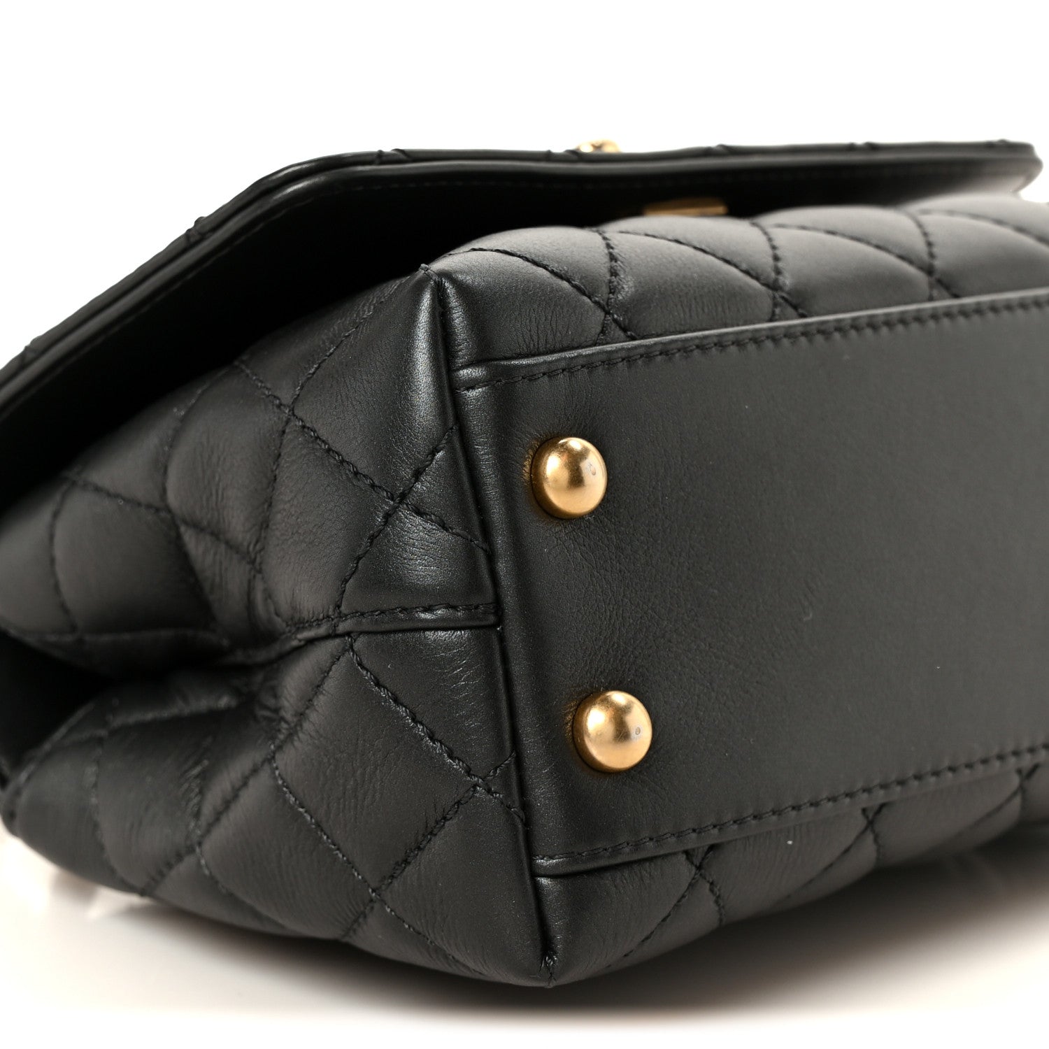 Chanel Calfskin Strass Quilted Extra Mini Coco Handle Flap Dark Grey 10 of 12