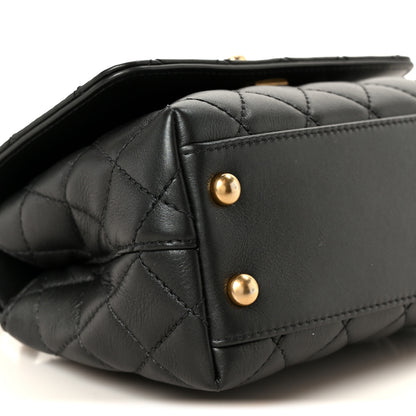 Chanel Calfskin Strass Quilted Extra Mini Coco Handle Flap Dark Grey 10 of 12