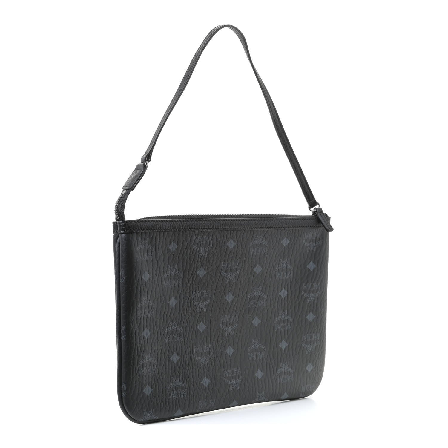 MCM Visetos Liz Shopper Tote Pouch Black 2 of 6