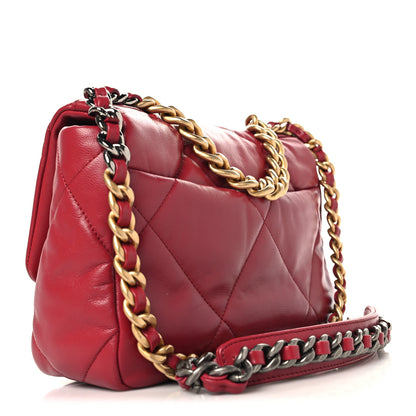 Chanel Lambskin Quilted Medium Chanel 19 Flap Red 3 of 10