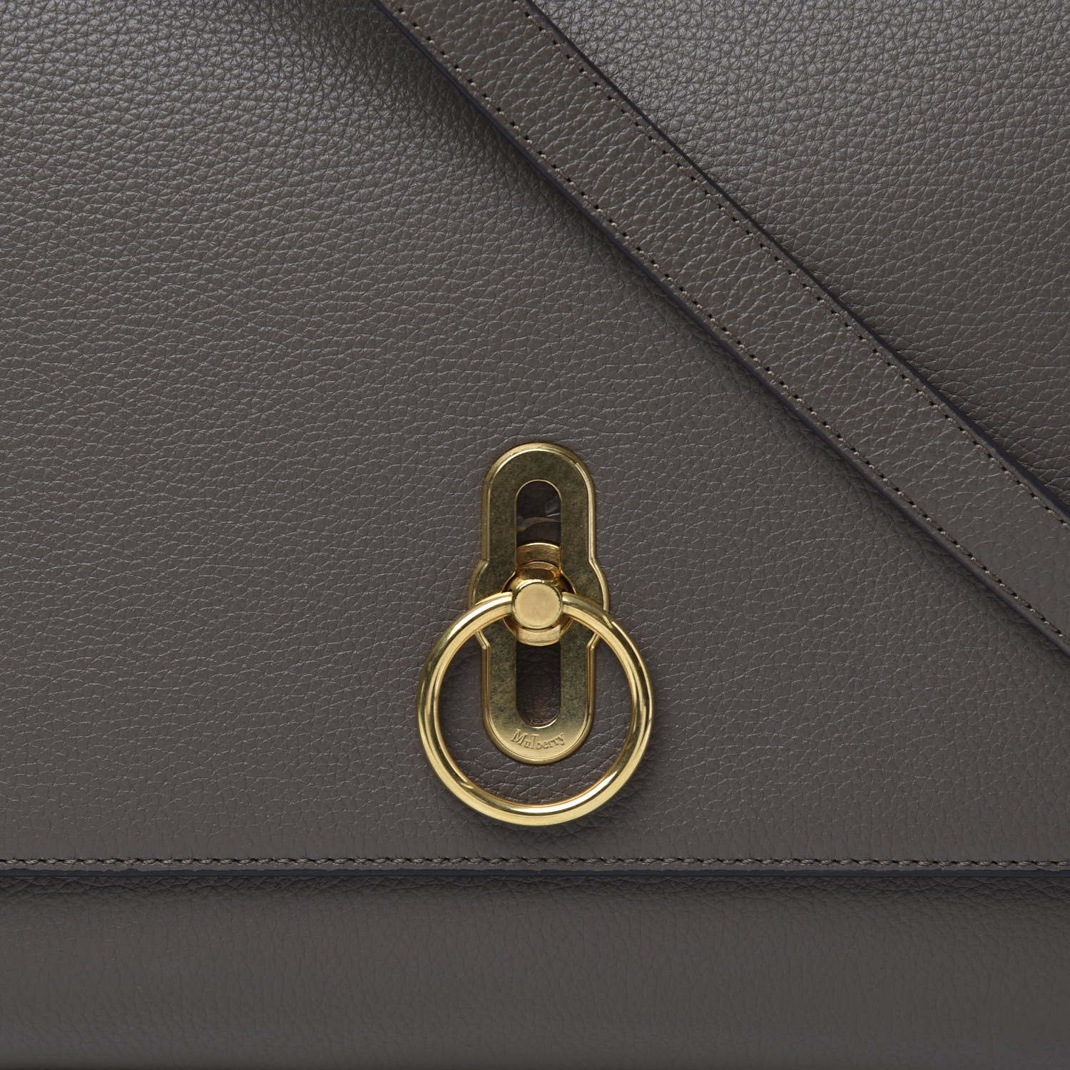 Mulberry Natural Grain Amberley Satchel Mole Grey 7 of 9