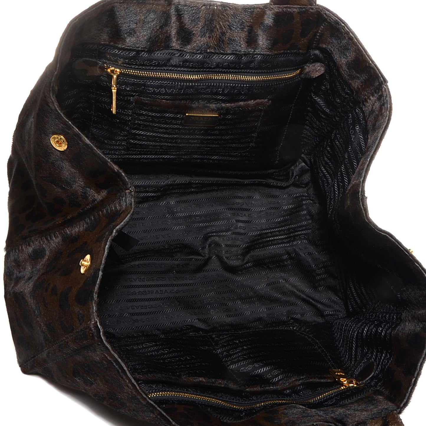 Calf Hair Leopard Print Shopping Tote