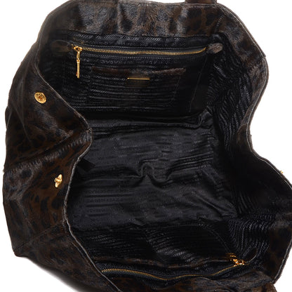 Prada Calf Hair Leopard Print Shopping Tote 5 of 11