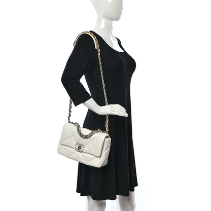 Chanel Lambskin Quilted Medium Chanel 19 Flap White 2 of 9