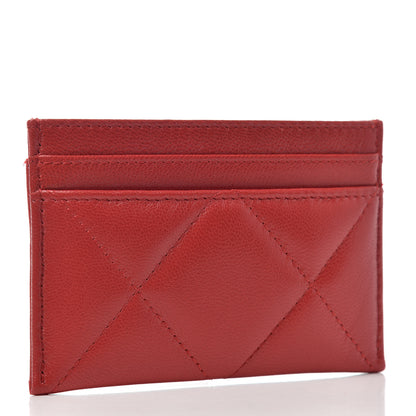 Chanel Goatskin Quilted Chanel 19 Card Holder Red 3 of 8