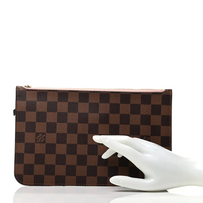 Louis Vuitton Damier Ebene Neverfull MM GM Pochette Rose Ballerine 2 of 7