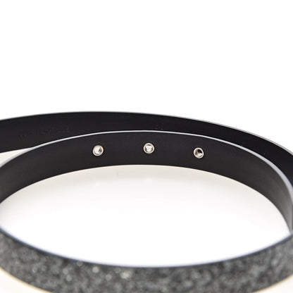 Chanel Glitter Calfskin CC Logo Skinny Belt 80 32 Charcoal 7 of 8
