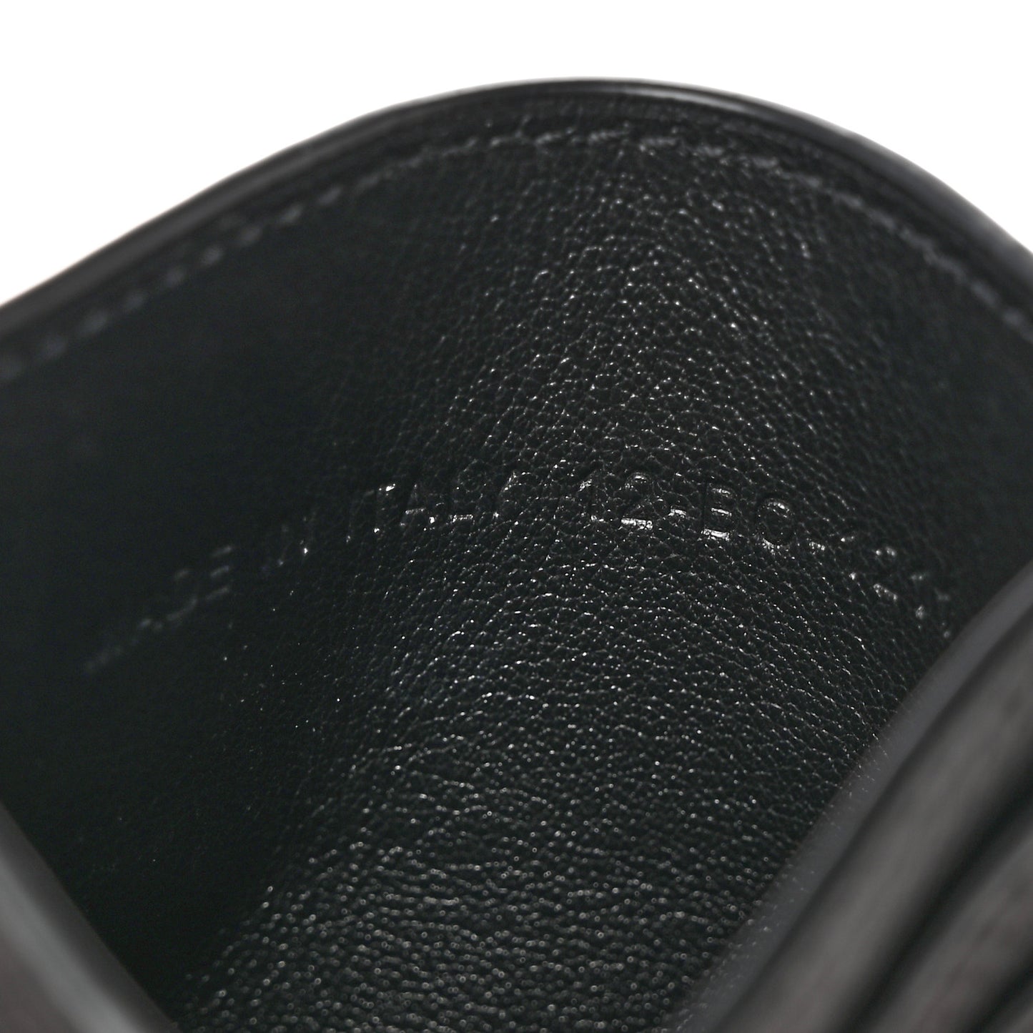 Grained Calfskin Oblique Card Holder Black