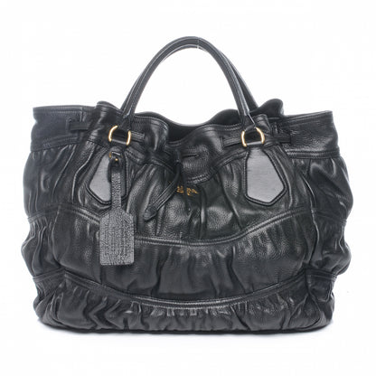 Prada Leather Gaufre Drawstring XL Nero Black 1 of 7
