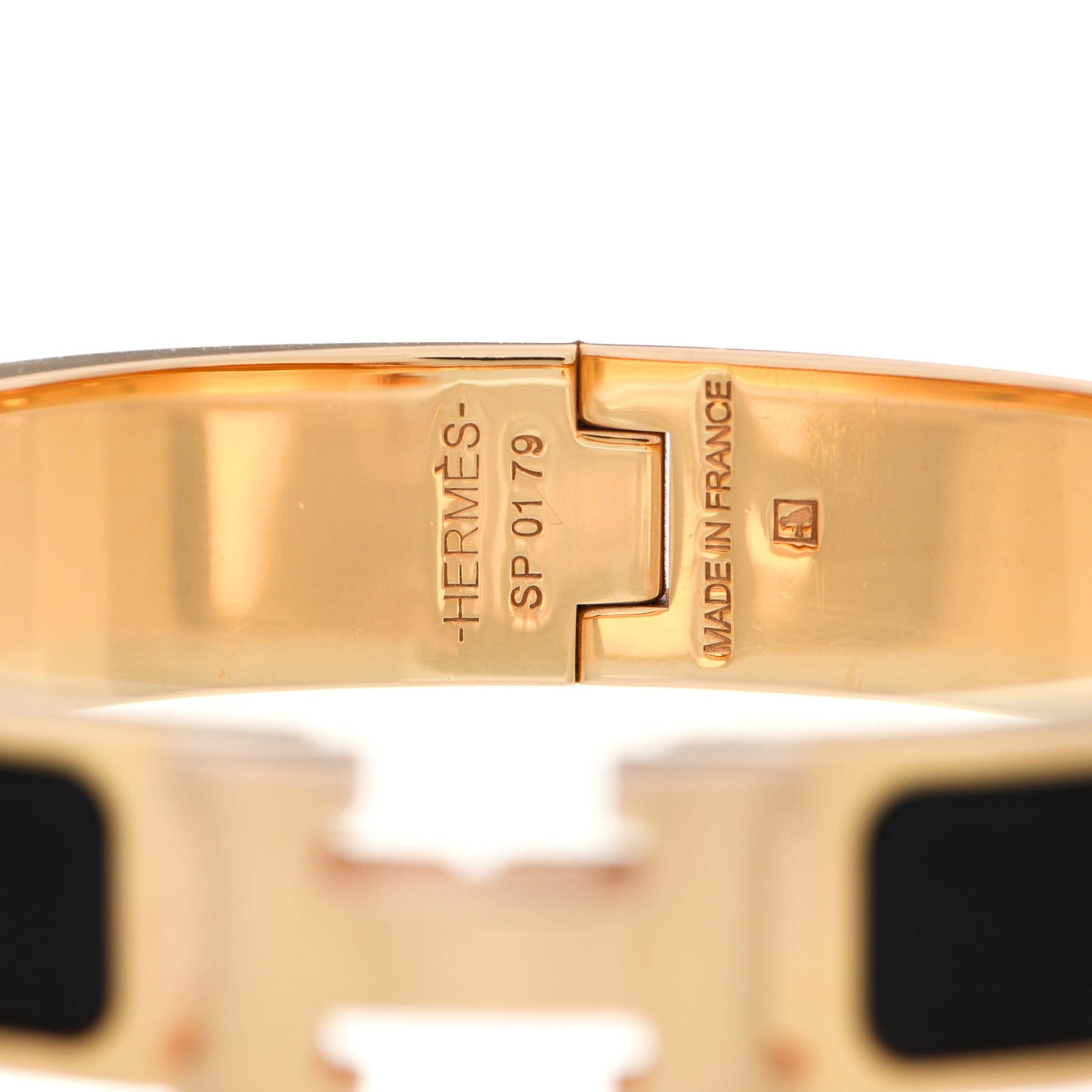 Enamel Narrow Clic Clac H Bracelet PM Black