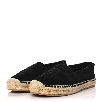 Saint Laurent Suede Monogram Espadrilles 37.5 Black 3 of 8